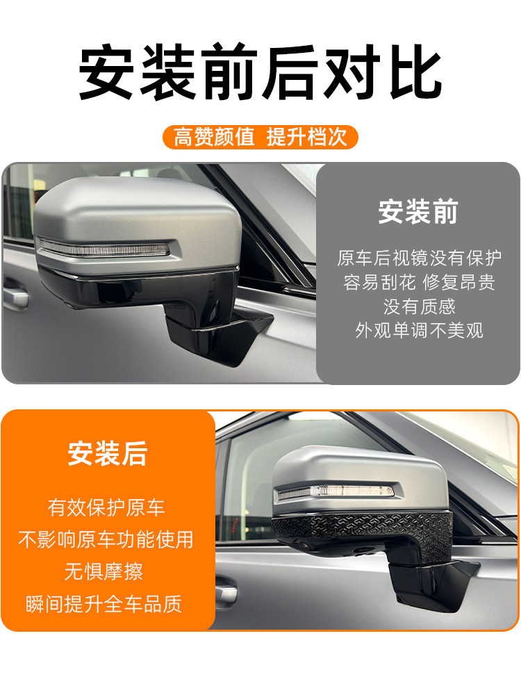 Haval Raptor Rearview Mirror Anti-Scratch Strip Abs Material Anti-Scratch Layer Rearview Mirror Protective Cover New Energy Blackened Parts