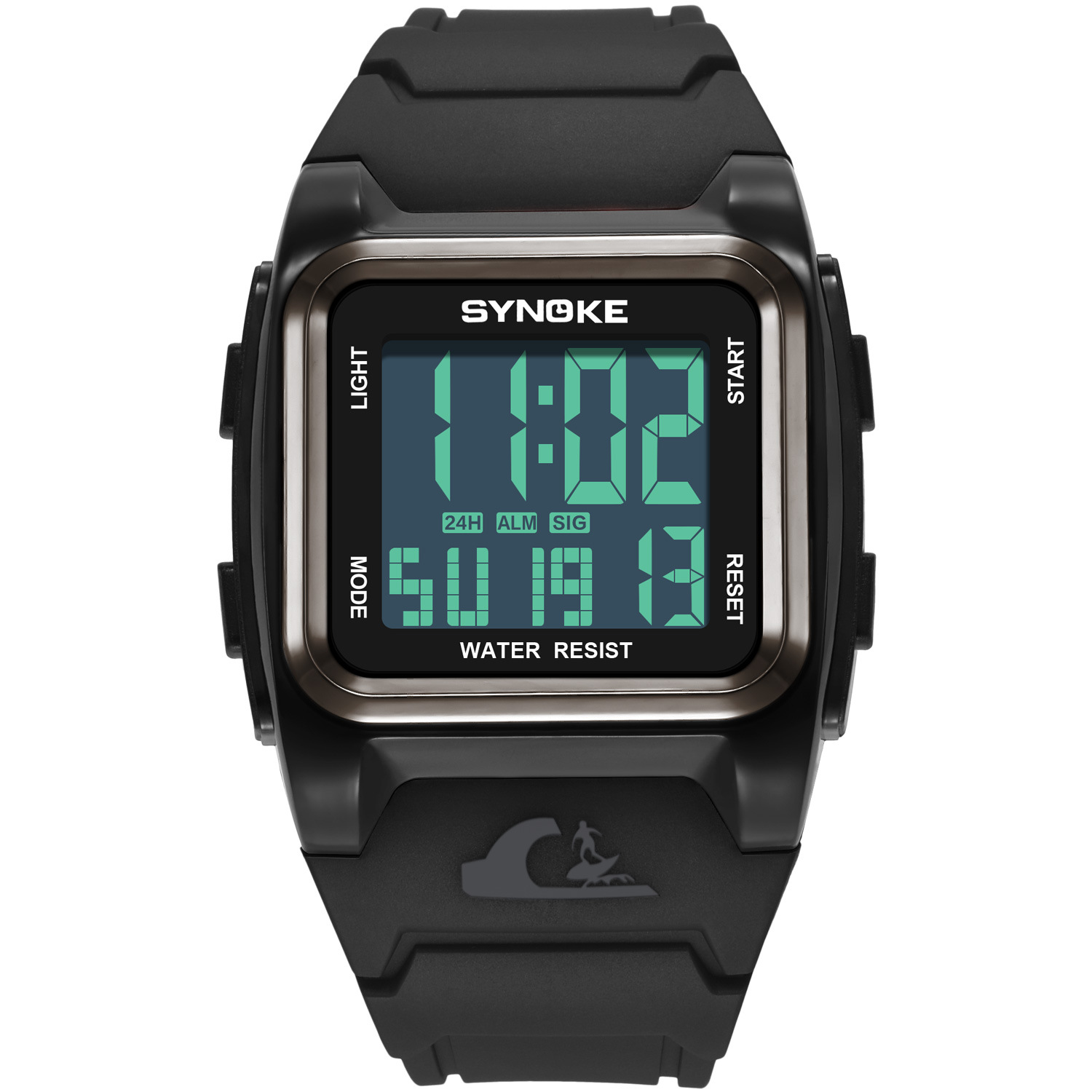 Nou ceas electronic sport retro pătrat cu ecran mare pentru bărbați cu ceas sportiv multifuncțional, rezistent la apă, în aer liber_voghion.com