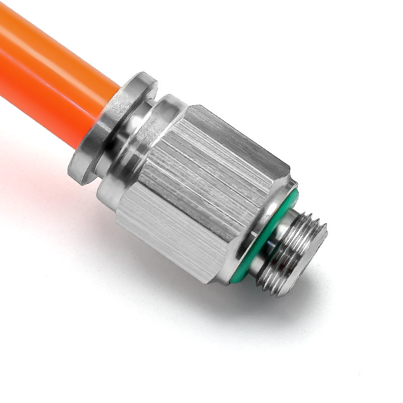 Straight-through stainless steel 304 quick-connect PC pneumatic tool high-pressure air pump accessory hose connector with threads