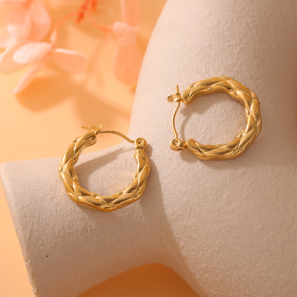 Pendientes de acero inoxidable estilo europeo, minimalista y ligero