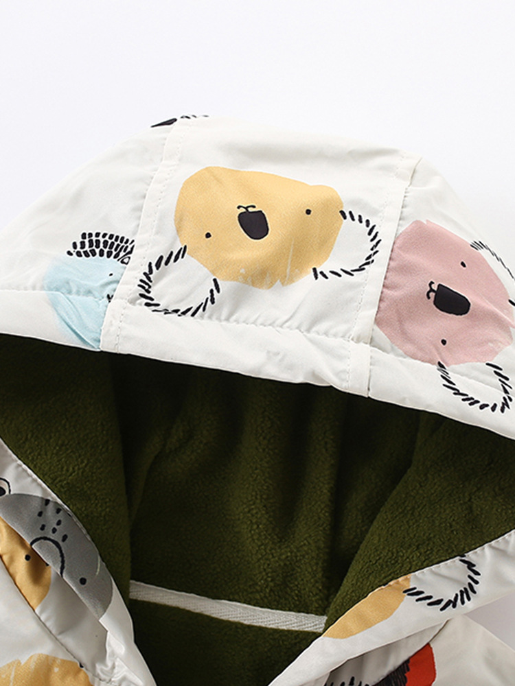 Malwee Niños abrigos de otoño nuevos niños europeos y estadounidenses gruesos abrigo de ventana exterior casuales con chaqueta con cremallera encapuchada