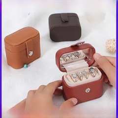 跨境新款迷你首飾盒 簡約便攜鏡子珠寶飾品耳釘戒指首飾收納盒子