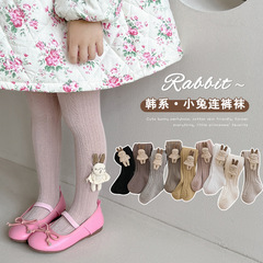 Children's Leggings Spring and Autumn Thin Version for Innerwear or Outerwear Cute Candy Color Cartoon Teddy Bear Rabbit Pattern Leggings