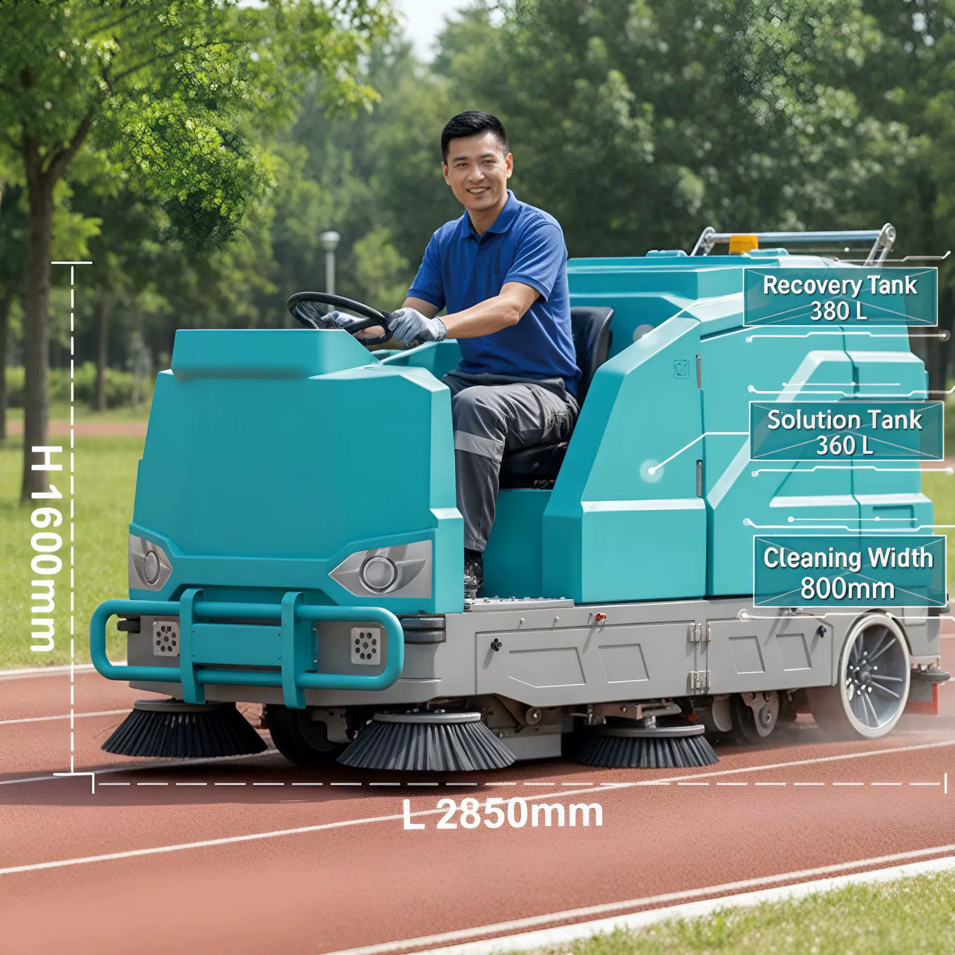 出口大型驾驶式洗地车工业拖地机车间仓库扫地车商场车库扫拖一体