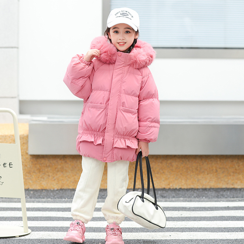 Winter children's New girls' down jacket Mid length thick collar Korean version jacket【_voghion.com