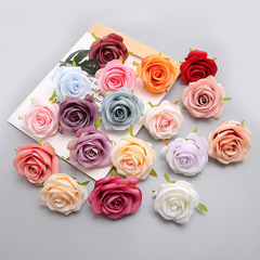 High-end simulated rose heads, European retro autumn color series faux fur artificial flowers wedding floral wall arrangement decorative flowers