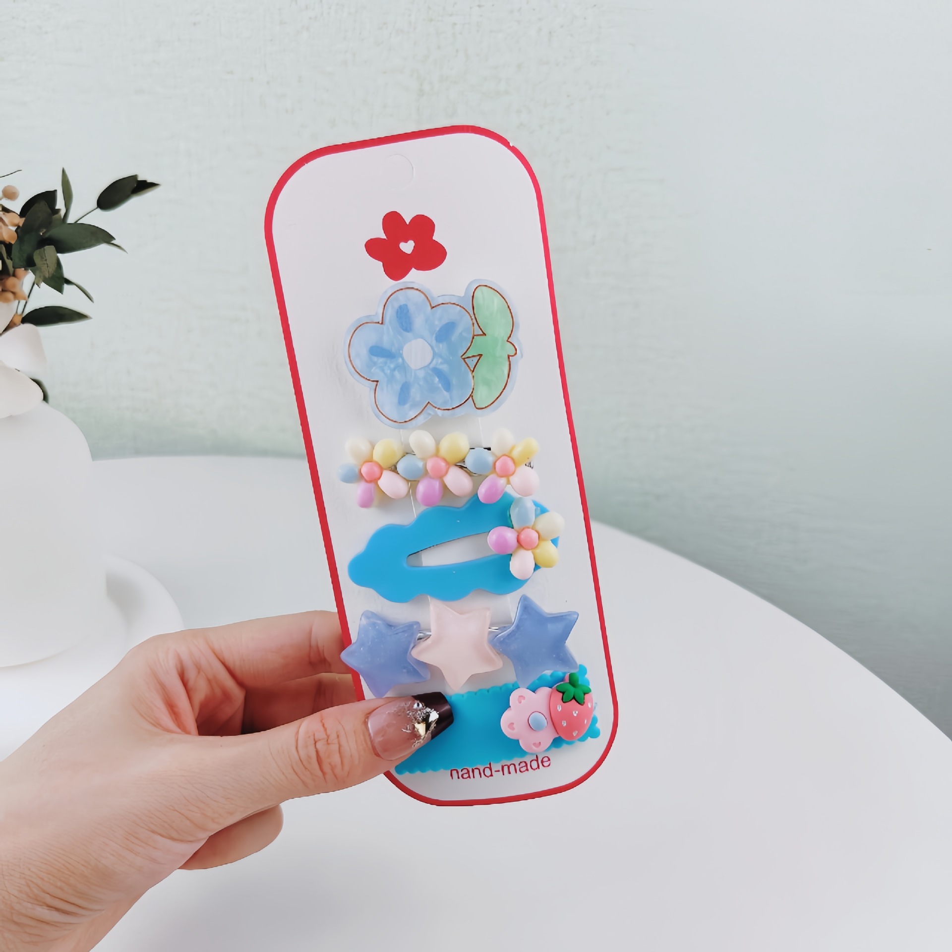 Clipper de cabello para niños acrílico flores tarjeta de cabello de dopamina niñas fresa clipper de cabello para niñas frises clipbb chaqueta