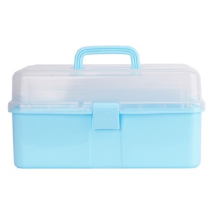 Art toolbox three-layer multi-layer folding student painting box portable multi-functional household cosmetic box large capacity