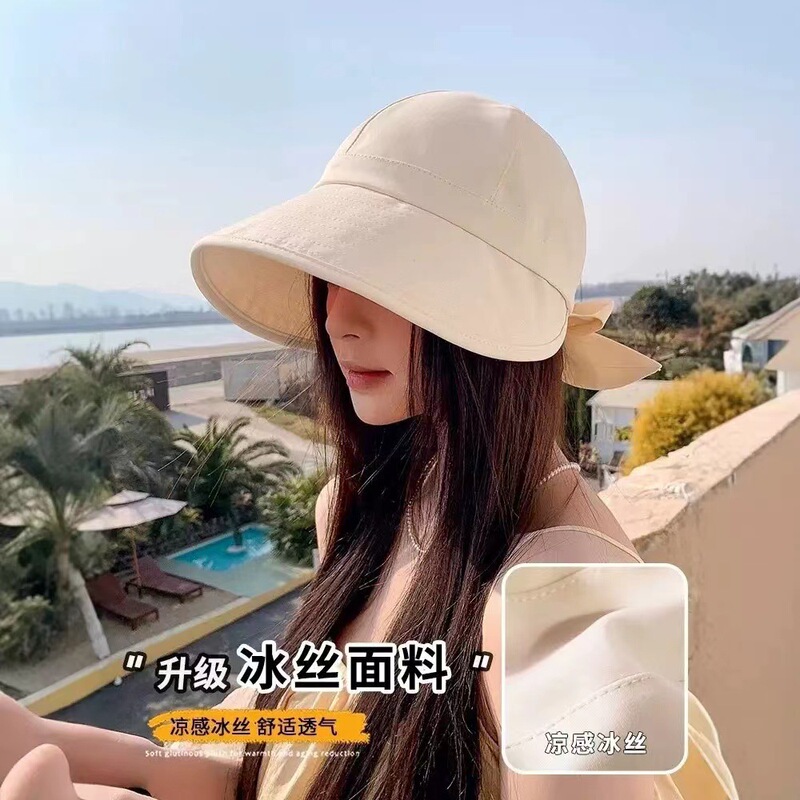 Sunscreen Hat Women's 2025 New Anti-ultraviolet Sun Hat Big Head Ware Duck Tongue Fisherman Hat Seaside Sun Hat