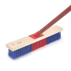 Colorful silk handle long-handled floor brush hard bristle wood handle brush bathroom tile seam descaling brush tile cement broom