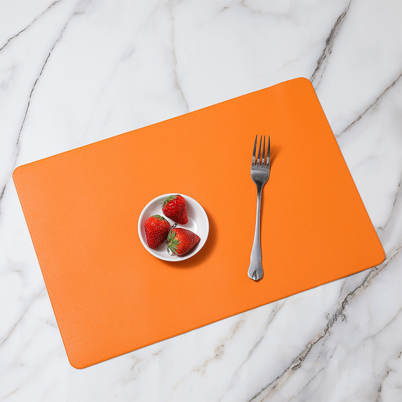 Simple PVC de cuero placemat Hotel Cafe hogar estera de mesa fácil de limpiar de doble capa estera de aislamiento decorativo estera de mesa de registro image 10
