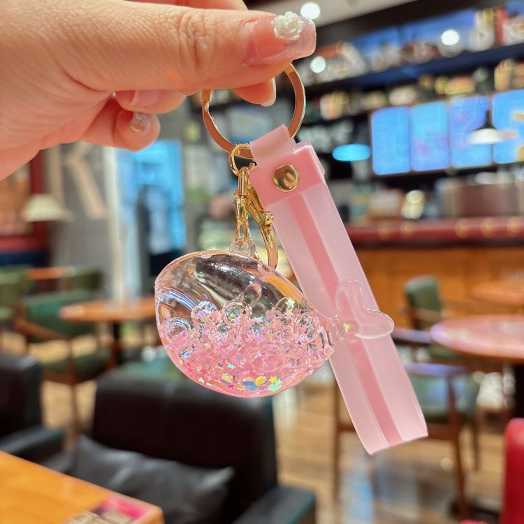 Creative Bubble Bead Whale Liquid Sand Bottle Cute Exquisite Backpack Pendant Keychain Small Gift_voghion.com