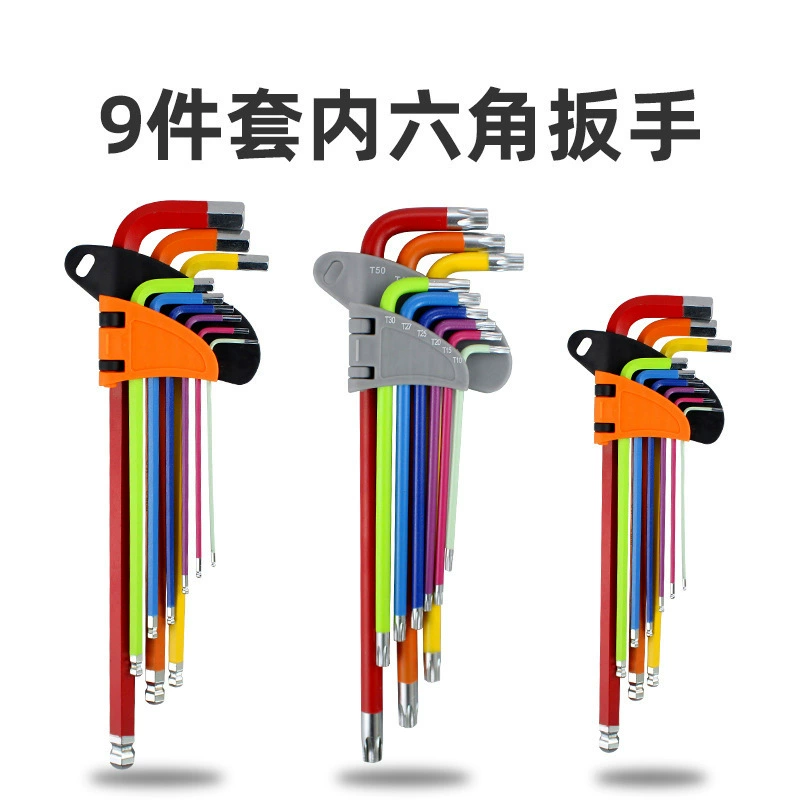 Цветной шестигранный ключ из хромированной ванадиевой стальной шаровой головки