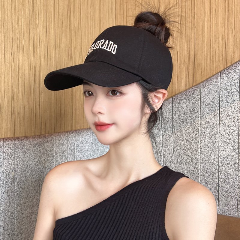 Hat Women's 2023 New Summer Empty Top Running Cap Baseball Cap Showing Face Small Sunshade Sun Hat