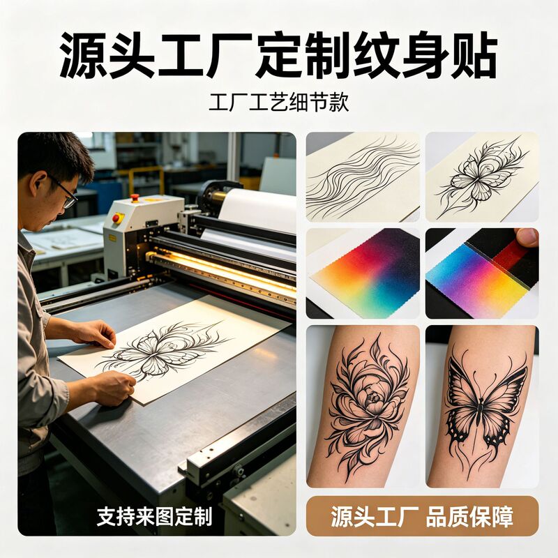 Custom tattoo stickers with logo patterns, exclusive design, waterproof and long-lasting, disposable stickers for corporate event promotion