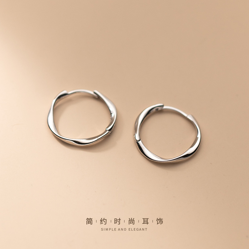 Eloch s925 plata coreana simple giratoria torsión perilla pequeña atmósfera fresca línea espiral perilla G9314