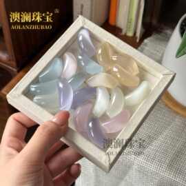 猫眼石新款晶体通透弯管可diy手链挂件糖色水晶配饰厂家直销批发