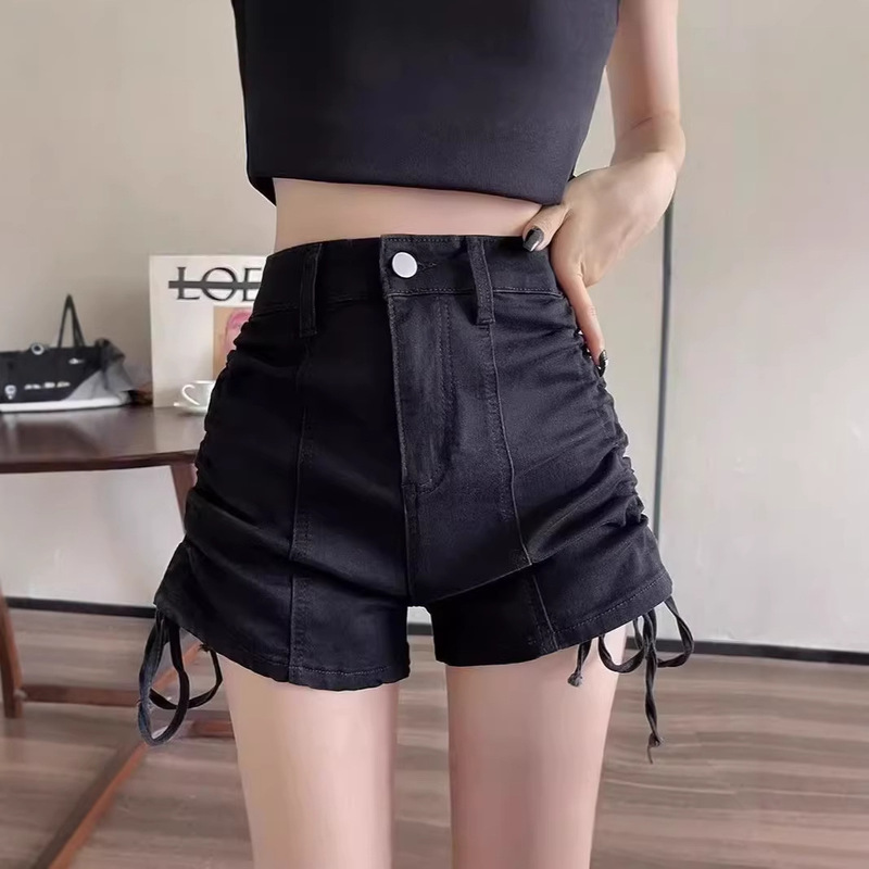 High Waist Jeans Shorts Women's Summer Thin 2024 New Design Sense Slimming A- Character Hot Girls Super Short Hot Pants
