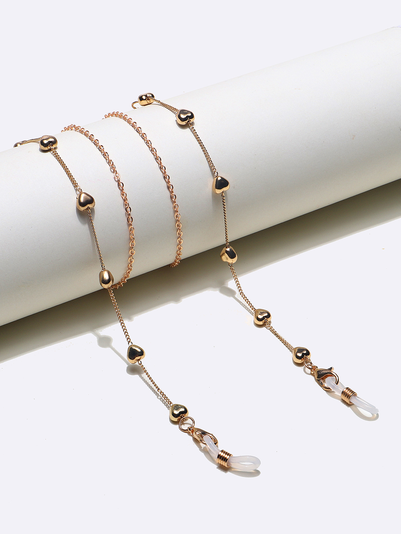 10g Weight Gold, Silver Color Fashion Gold Heart Anti-lost Anti-drop Glasses Mask Chain Wholesale Nihaojewelry 无