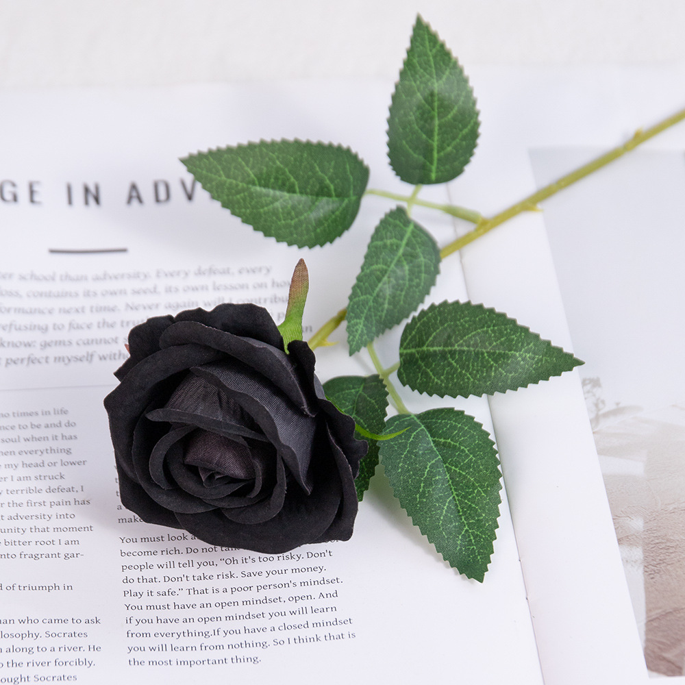 Simulación de flores de rosa de mano única tela de terciopelo cascada pared de flores decoración de boda flores falsas al por mayor