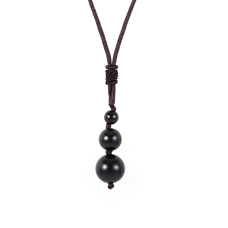 Collar de moda europea y americana 16MM colgante de amatista natural collar de ojo de tigre rojo collar de obsidiana joyería para hombres y mujeres image 9