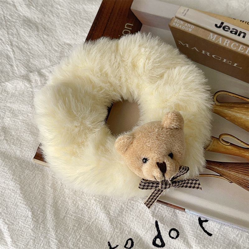 30g Weight Hair Tie Hair Accessories Type 1 Piece Quantity Holiday, Daily Occasion Plush Material Rabbit, Animal, Cartoon, Bear, Knot, Butterfly, Bow Knot Pattern Women's Gender Cute Style Cute Women's Rabbit Animal Cartoon Plush Hair Tie 9