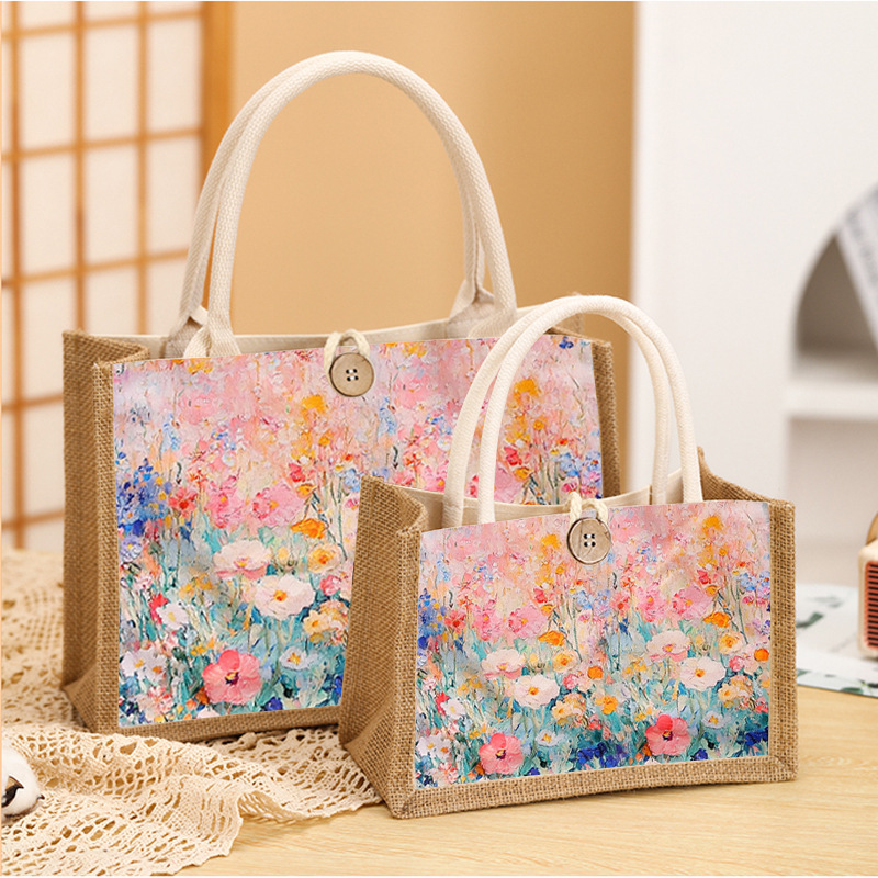 麻布袋手提麻袋帆布购物袋伴手礼可印logo礼品袋广告麻布包批发