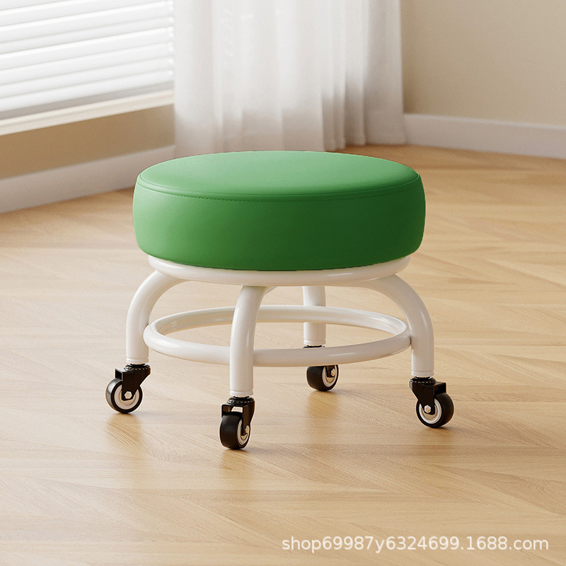 Rueda universal taburete pequeño polea doméstica taburete redondo para cambiar zapatos limpiador taburete bajo con artefactos mágicos para niños pequeños taburetes silenciosos