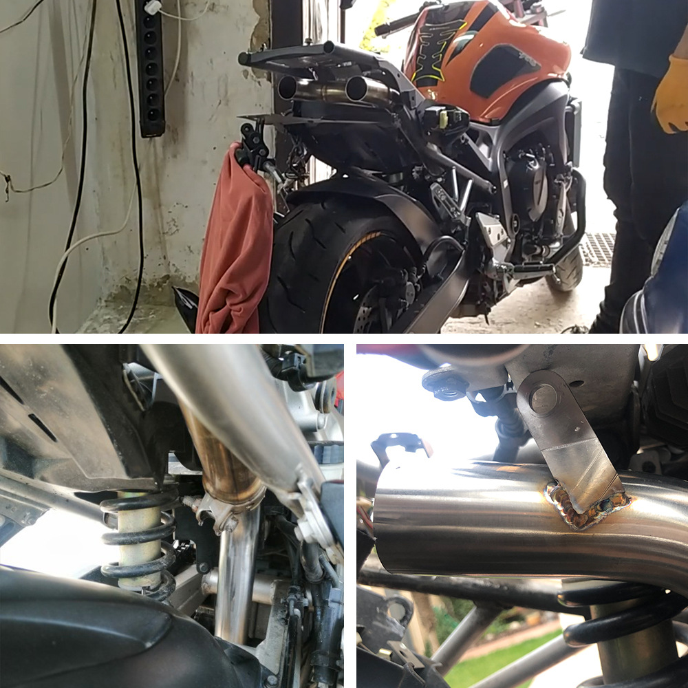 Suitable for Yamaha Modified Fz6N S Exhaust Pipe Without Drum and Back Pressure Package, Middle Section Exhaust Pipe, 04-09 Year Fz6 Package