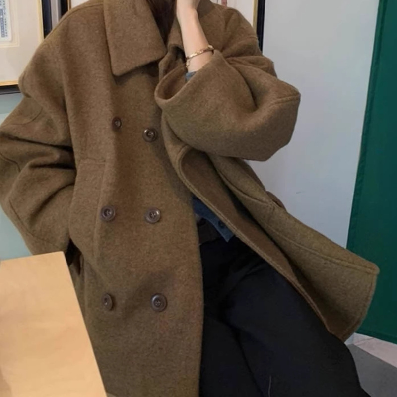 2025 New Winter Thickened Cashmere Wool Coat with down Lining, Short Woolen Coat for Petite Women 2025 New Winter Thickened Cashmere Wool Coat with down Lining, Short Woolen Coat for Petite Women