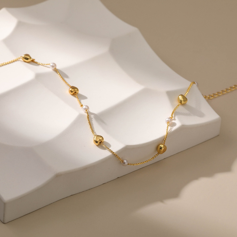 Einfacher Stil Herz Künstlicher Kristall Kupfer Halskette In Masse display picture 6