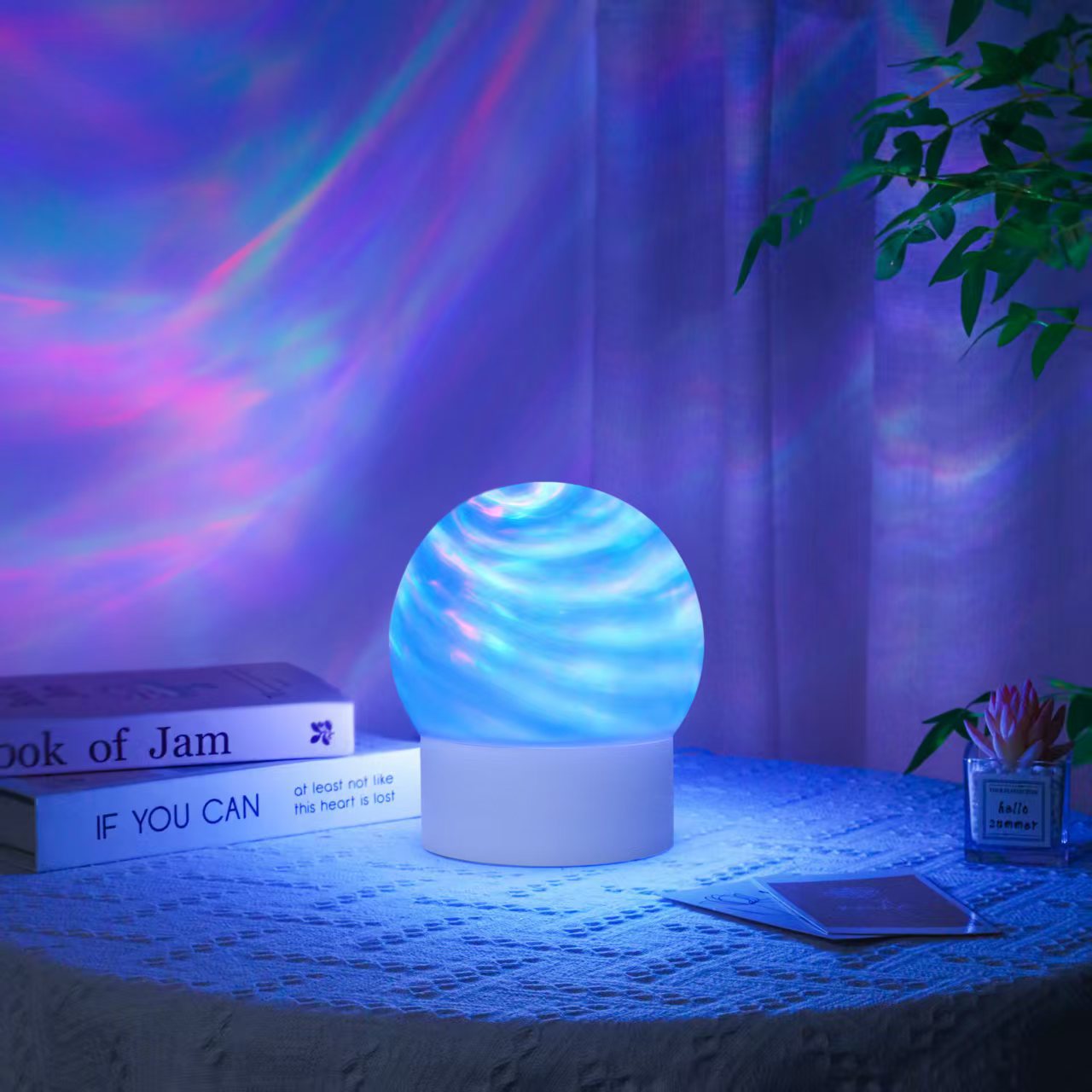 跨境星球灯投影灯旋转星系银河星空灯儿童房北极光酒吧创意星球灯