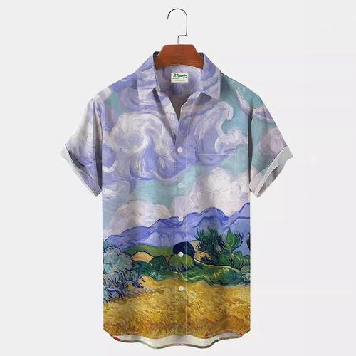 Amazon  New Hawaiian Shirt for Men 3D Personality Print Short Sleeve Loose Casual Fashion Beach Style