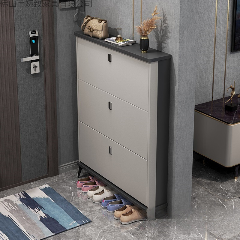 Light Luxury Tipping Shoe Cabinet for Home Entrance, Entrance Cabinet, Integrated Indoor and Outdoor Corridor Simple Storage Shoe Rack