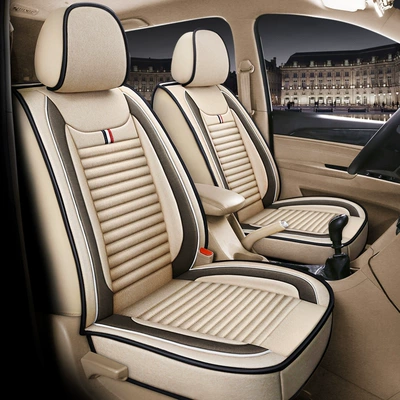 Seat cushion, seat cover seven-seat Ono special Wuling Hongguang - front-row-two-standard-warm-rice-aaa-hemp-general
