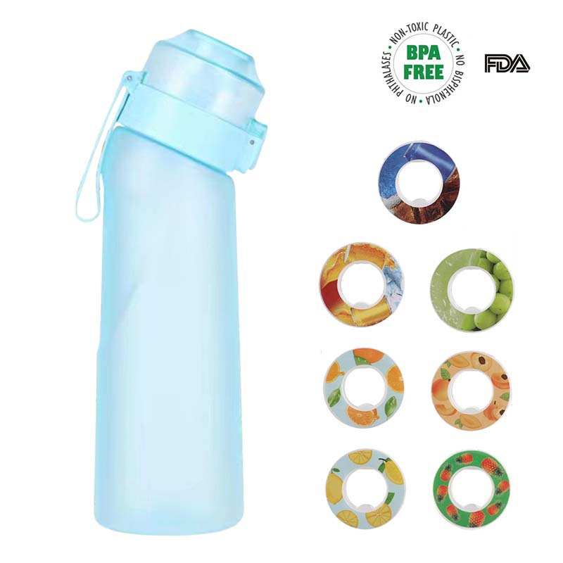 Taza de fragancia caliente Taza de agua divertida Sin logotipo Pajita resistente a altas temperaturas Botella de agua con aroma de anillo de fragancia verde con sabor