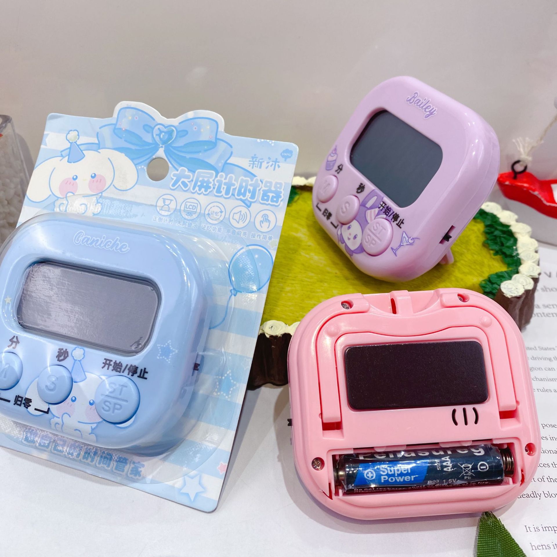 Nuevo Sanrio gran pantalla temporizador de cocina reloj de alarma cronómetro de aprendizaje de gestión del tiempo recordatorio