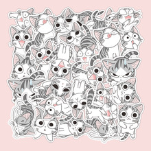 28张可爱起司猫动物儿童创意文具笔记行李箱装饰贴纸sticker批发