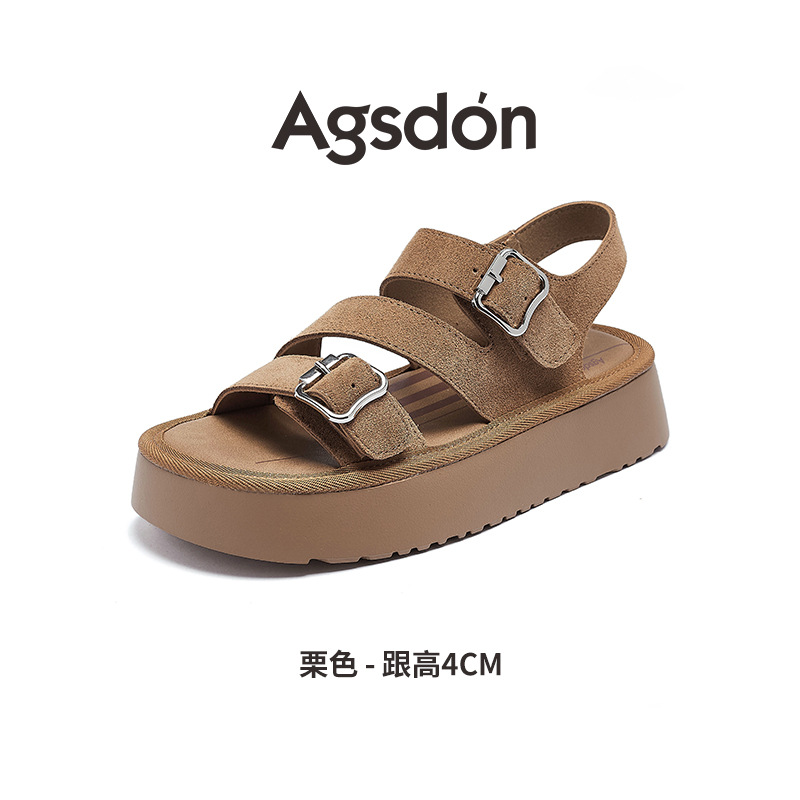 Sandalias de plataforma Augustion para mujer 2025 nuevo estilo de verano para llevar sandalias y zapatillas Birkenstock retro con falda