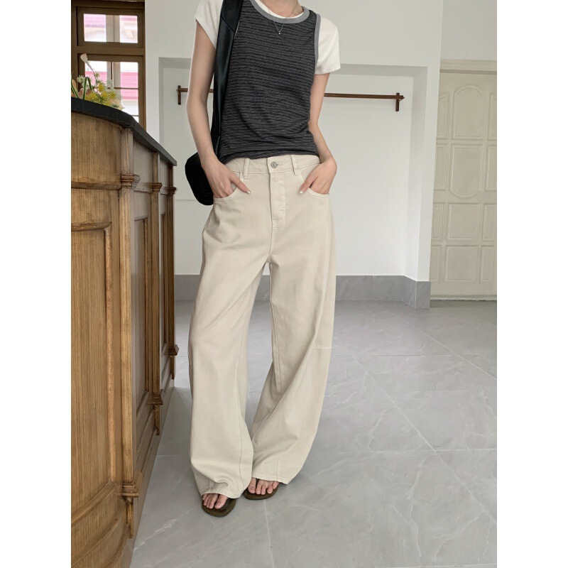 Gagd "Pear" Pants Tencel Jeans for Women with Three-Dimensional Cut and Curved Silhouette, Casual Loose Banana Pants