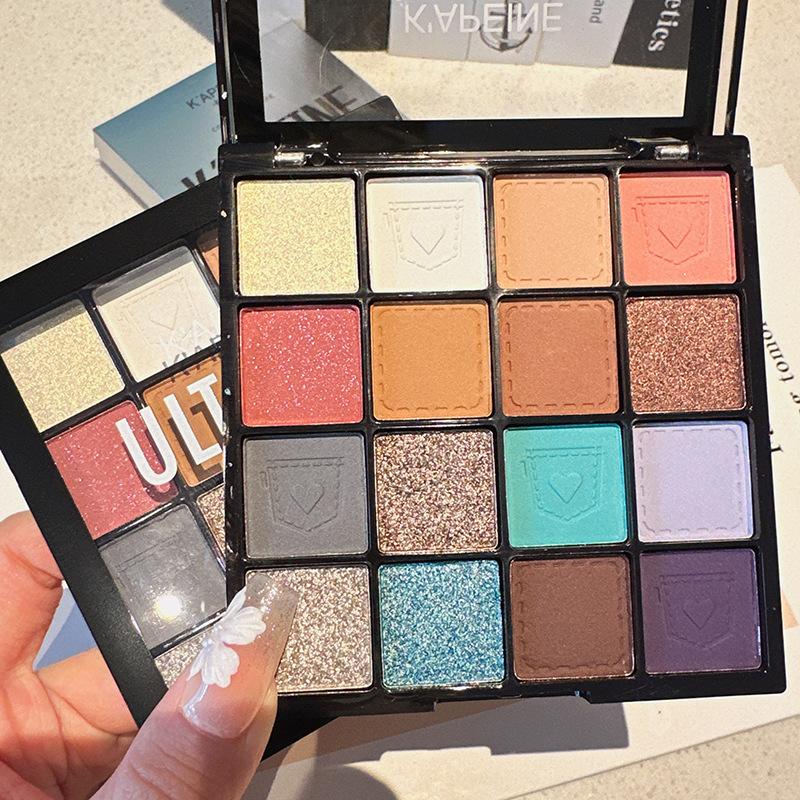 Capel 16-color de la placa de sombra de ojos ins Super caliente placa Denim Perla mate azul ahumado estudiante Denim chica caliente