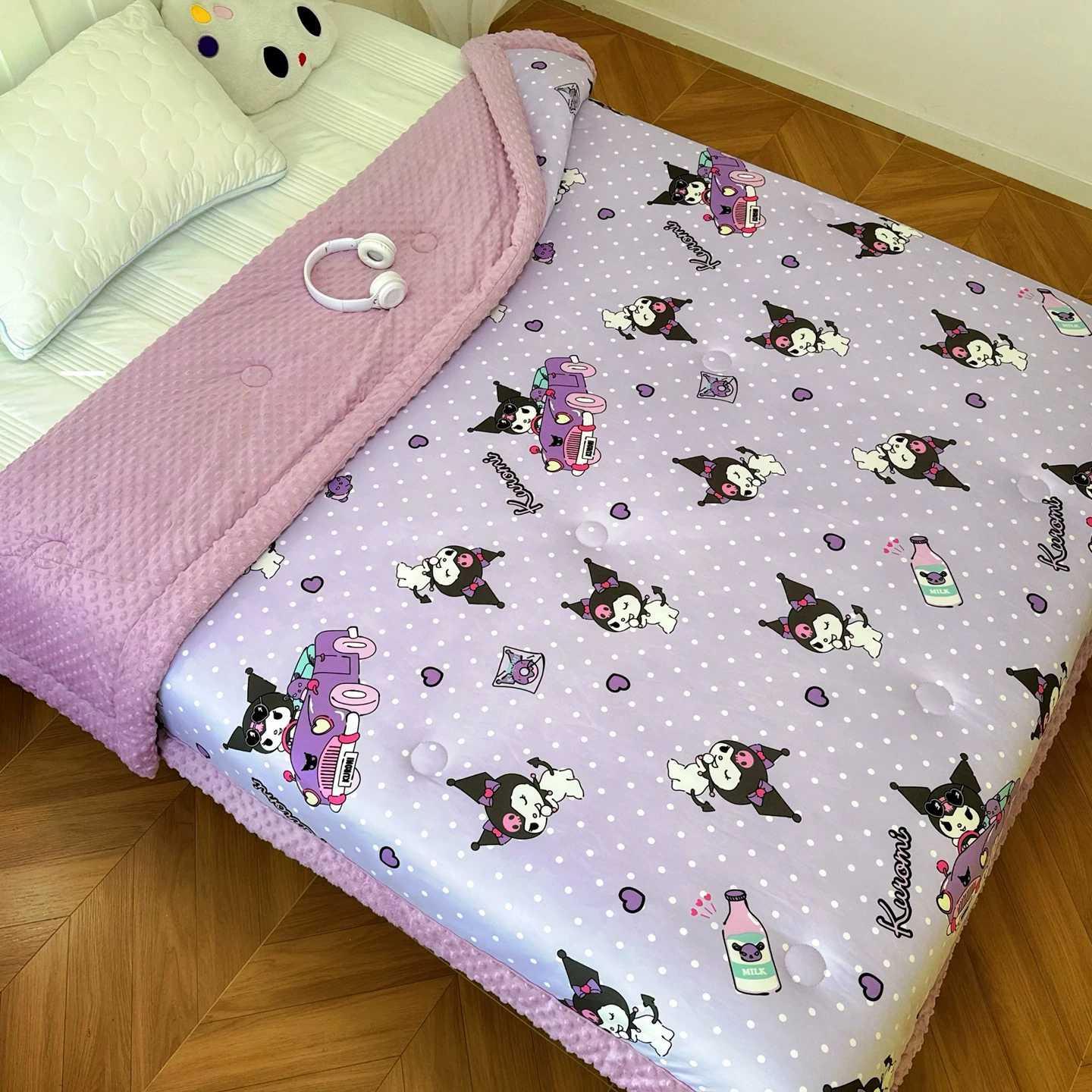 Класс A Sanrio Milk Knit Cotton Doudou покрыт мультперсонажами детей осенью и зимой