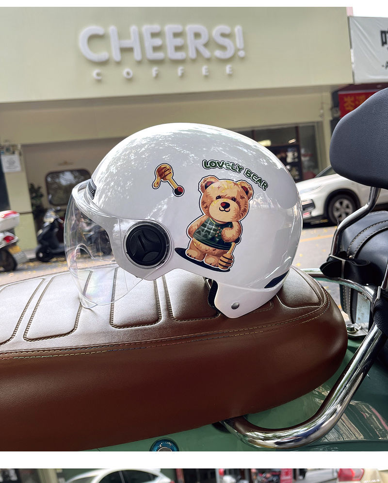 3C Certified Electric Vehicle Helmet - Cartoon Bear Design
