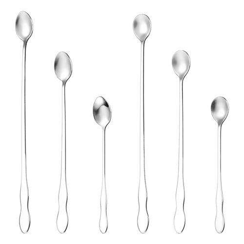 Stainless steel gourd handle spoon long handle coffee stirring spoon tip ice spoon cocktail seasoning spoon deep jar spoon laser logo