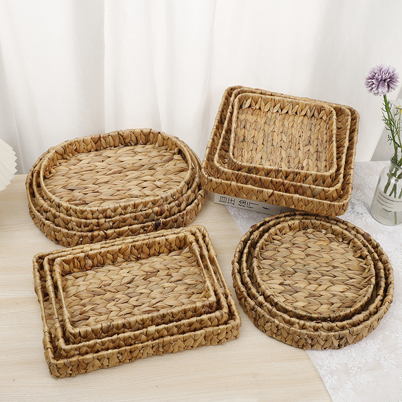 Cesta de almacenamiento de ratán hospitalidad del hogar bandeja de galletas de frutas merienda canasta de almacenamiento de medicamentos Almacenamiento de ropa del hogar