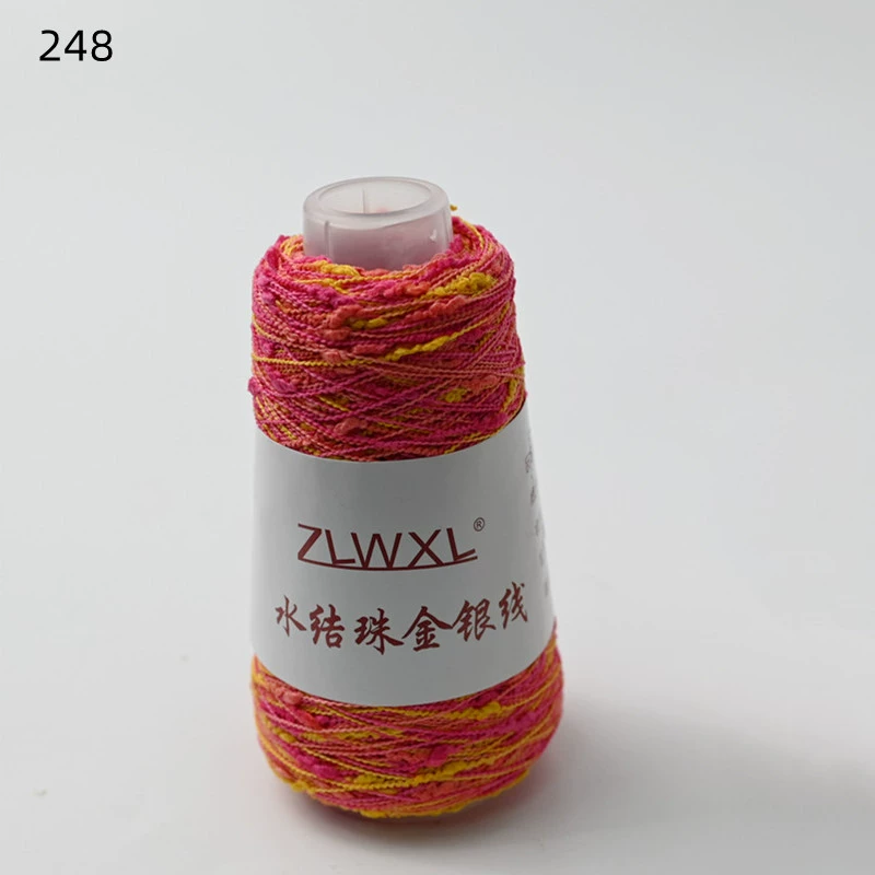 Woven silk threads handmade, 50 gram, gold and silver