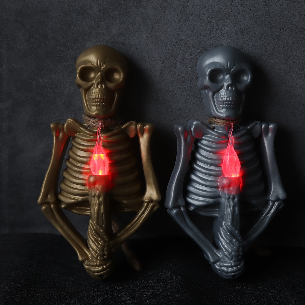Nuevo Halloween decoración lámpara esqueleto atmósfera horrendo decoración props LED vela de mano lámpara esqueleto lámpara colgante