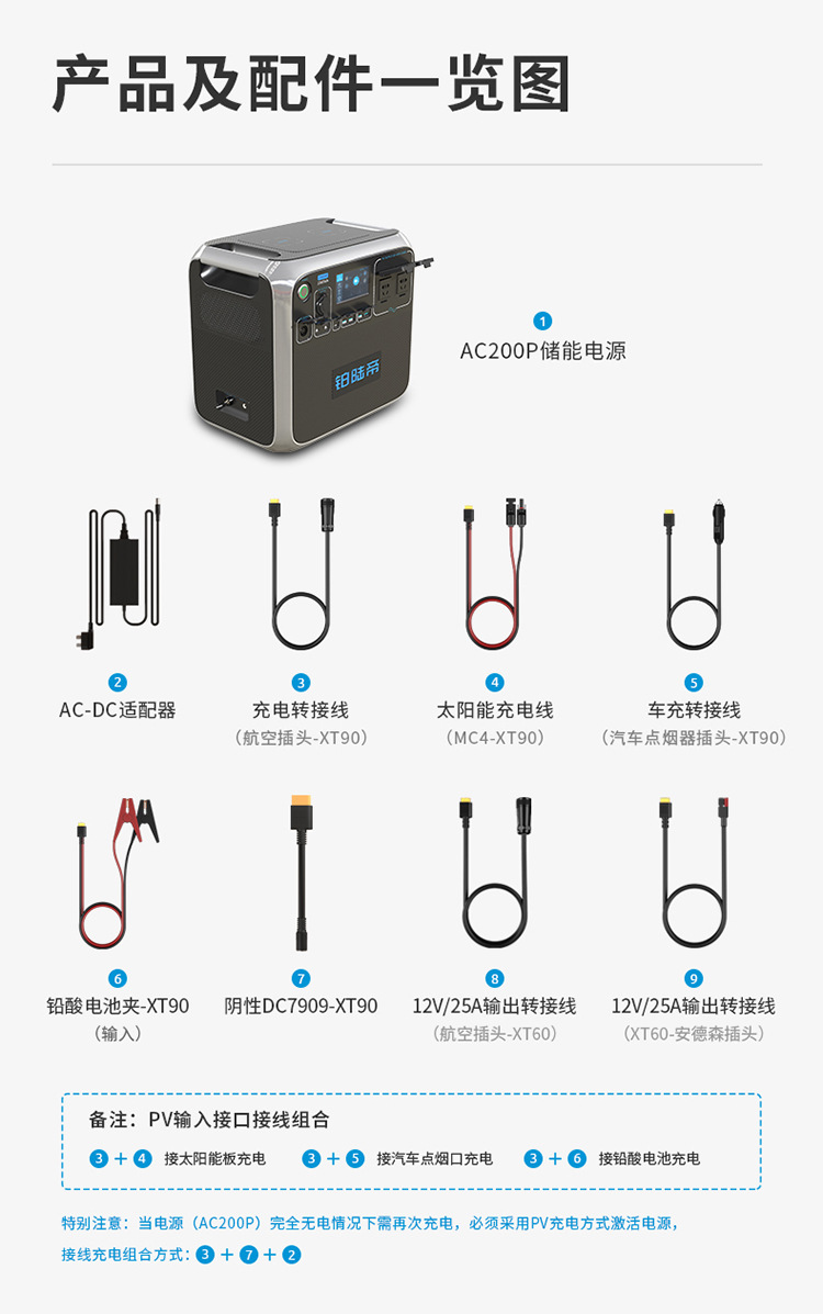 2000W户外电源 220V大功率便携移动储能电源房车户外自驾露营备用详情18