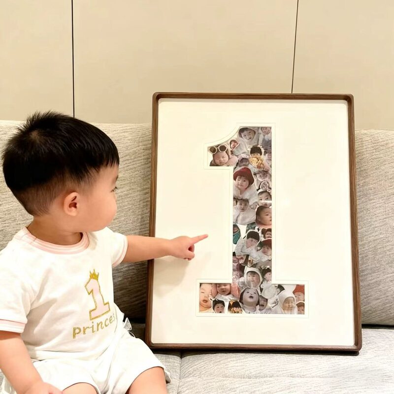 1 Year Old DIY Baby Photo Washing One Year Old Photo Frame Customized Kidsren's Free Shipping Growth Record Digital Commemorative Kidsren's Photo Frame