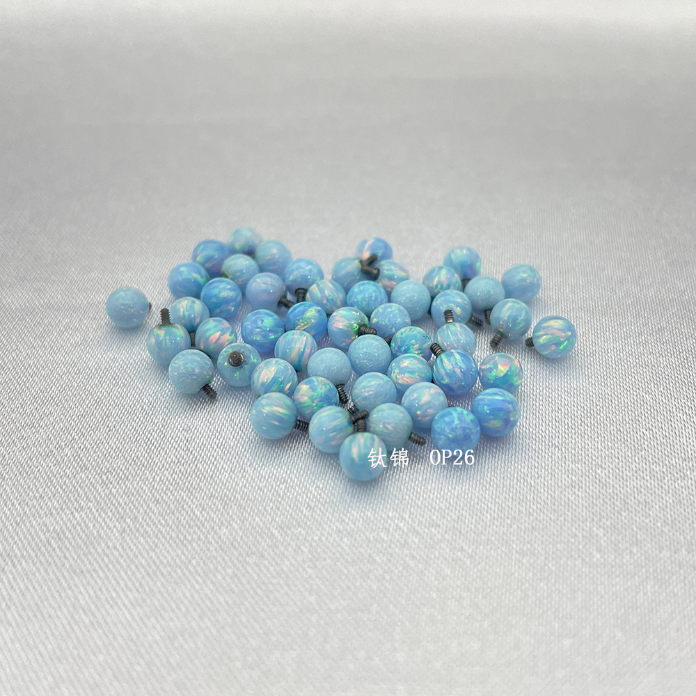 Astmf 136チタン合金極光オーストラリア宝キャンディー色ゼリーオーストラリア宝欧泊舌釘耳釘唇釘穿刺アクセサリー